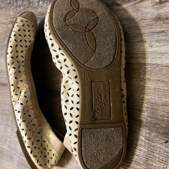 Beige Perforated Women's Flats - Picture 4 of 4